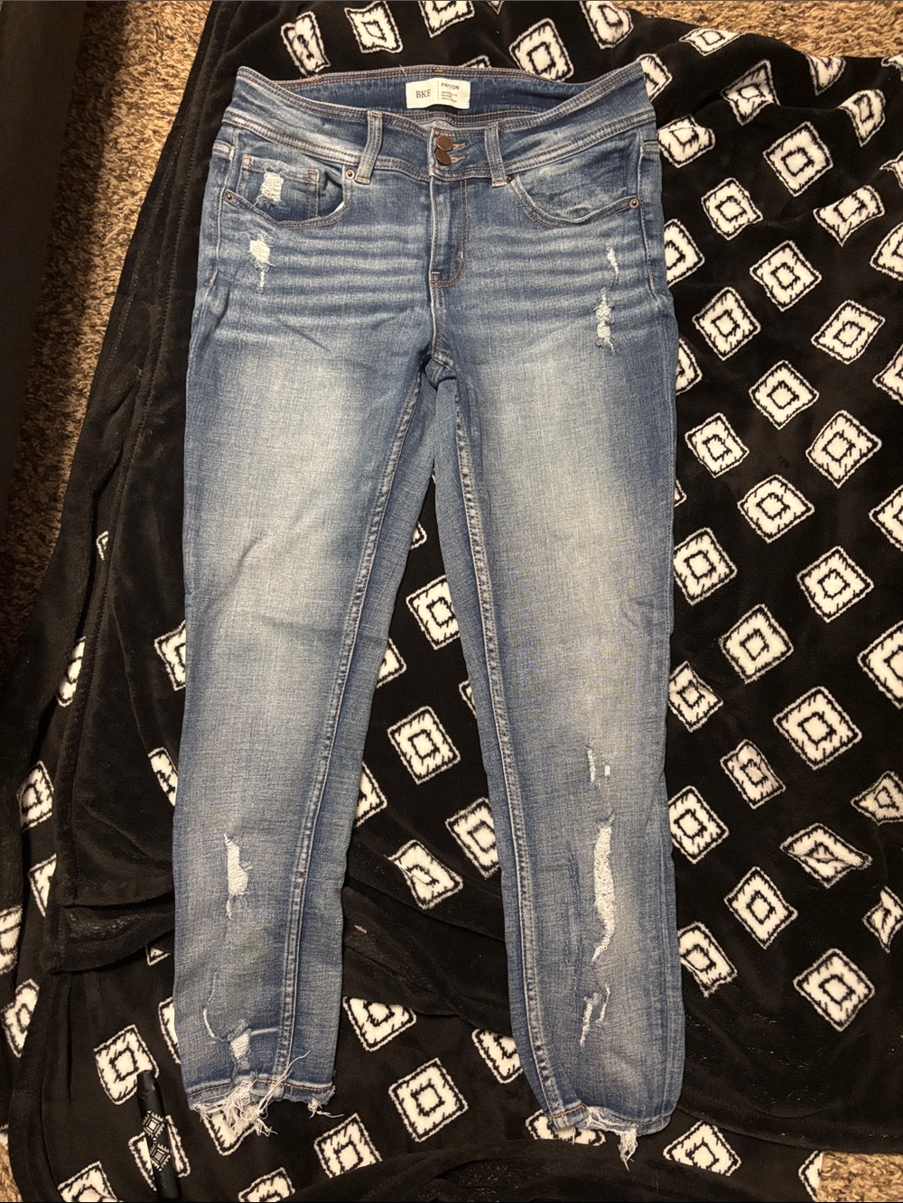 BKE Light Blue Skinny Distressed Jeans